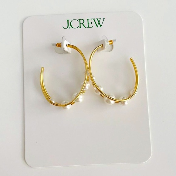 *NWT* J. Crew Pearl double-hoop earrings - Picture 5 of 5